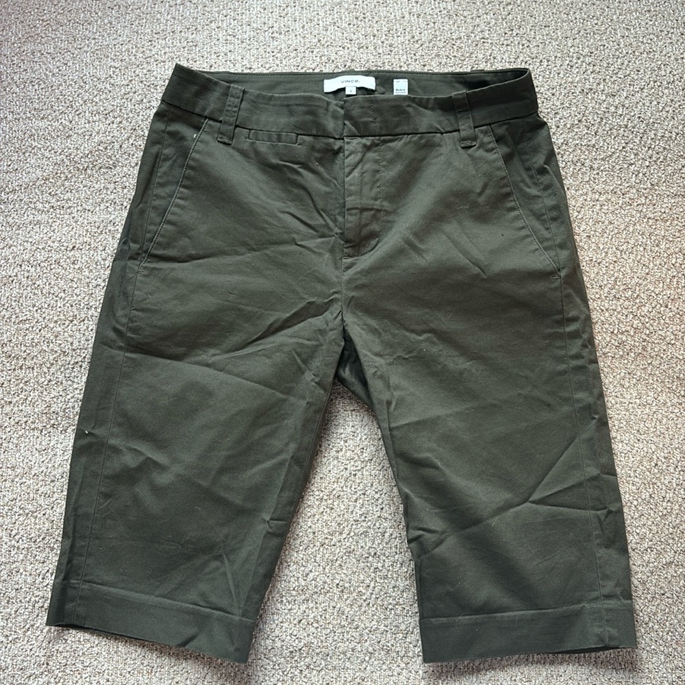 Vince army green long shorts